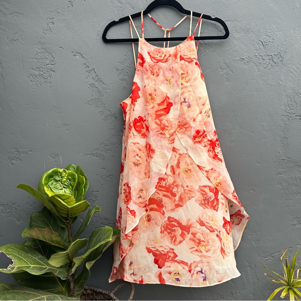 Chiffon Floral Pattern Layered Spring Dress - Picture 8 of 9